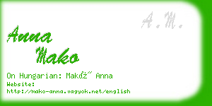 anna mako business card